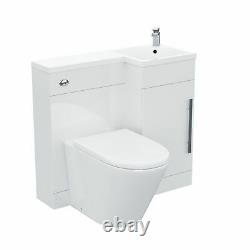 WC Basin White RH 900 mm Vanity Sink and Toilet Unit Concealed Cistern Ellen