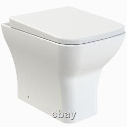 WC Unit Bathroom Vanity Square/Shape Close Coupled Toilet with Seat + Cistern