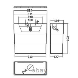 WC Unit Bathroom Vanity Square/Shape Close Coupled Toilet with Seat + Cistern