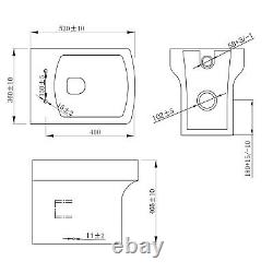 WC Unit Bathroom Vanity Square/Shape Close Coupled Toilet with Seat + Cistern