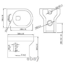 WC Unit Bathroom Vanity Square/Shape Close Coupled Toilet with Seat + Cistern