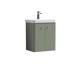 Wall Hung 2 Door Vanity Unit With Ceramic Sink 500mm Satin Green
