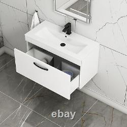 Wall Hung Bathroom Sink Vanity Unit Furniture Cabinet 1 Drawer 500/600/800mm