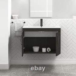 Wall Hung Bathroom Sink Vanity Unit Furniture Cabinet 2 Door 500/600/800mm