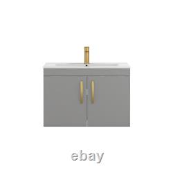 Wall Hung Bathroom Sink Vanity Unit Furniture Cabinet 2 Door 500/600/800mm