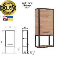 Wall Hung Bathroom Vanity Unit 65cm Matt Black Frame Storage Unit 900 Exclusive