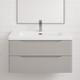 Wall Hung Bathroom Vanity Unit And Sink Basin Matt Bali Grey 2 Drawers 900mm