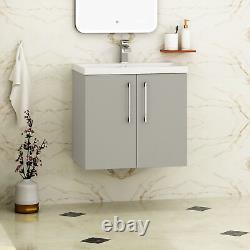 Wall Hung Bathroom Vanity Unit Sink Basin 2 Door Multicolour 500/600/800mm