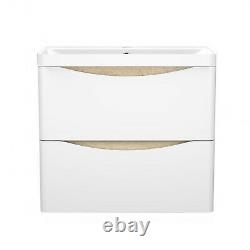Wall Hung Bathroom Vanity Unit with Basin 500 600 800mm Drawers Cabinet White