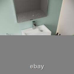 Wall Hung Vanity Basin Unit & Slimline Polymarble Basin 500mm Gloss White