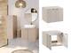 Wall Hung Vanity Unit 600mm Bathroom Cabinet Ribbed Cashmere Beige Counter Cara