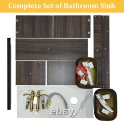 Wall Mounted Bathroom Vanity Unit & Basin Sink Dual Doors Storage Cabinet 1200mm