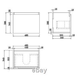 Wall Mounted Bathroom Vanity Unit & Basin Sink Storage Furniture Cabinet 500mm