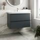 Wall Mounted Bathroom Vanity Unit Basin Sink Storage Furniture Cabinet 800 Grey