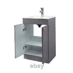 Wall Mounted Bathroom Vanity Unit Cloakroom Sink Cabinet Basin 500mm White/Grey