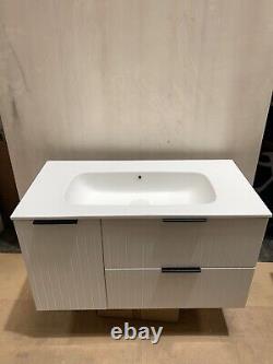 Wall-hung Basin and Vanity Unit White 900mm wide