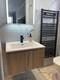 Wall Hung Bathroom Vanity Unit Fluted Design Oak Colour Finish (one Drawer) Oak
