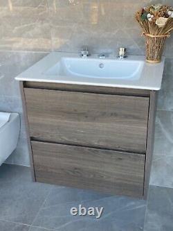 Wall hung bathroom vanity unit sink basin