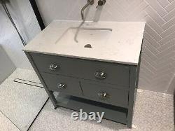 Washstand Bathroom Vanity Unit. 90cm, Marble Top, Under mounted Sink