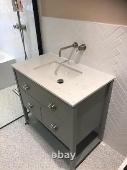 Washstand Bathroom Vanity Unit. 90cm, Marble Top, Under mounted Sink