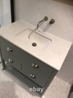 Washstand Bathroom Vanity Unit. 90cm, Marble Top, Under mounted Sink