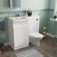 White 1000 Mm Left Hand Side Vanity Basin Unit With Toilet Pan And Wc Unit