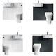 White 1000mm P-shaped Vanity Unit Left Right Sink Wc Toilet Bathroom Furniture