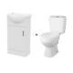 White 410mm Cloakroom Basin Sink Vanity Cabinet Unit With Wc Toilet Set Dyon