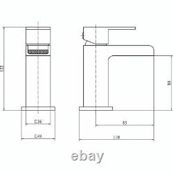 White Bathroom Floor Standing Vanity Basin Sink Unit Cloakroom Cabinet Waterfall