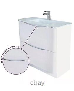 White Bathroom Sink Vanity Unit with Storage Drawers New & Unopened