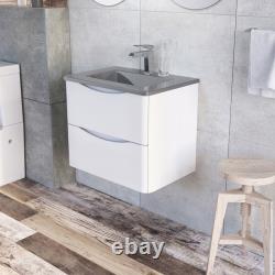 White Bathroom Storage Unit Wall Hung Standing Vanity Unit Sink 600 800 1200