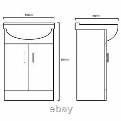 White Bathroom Vanity Unit 550mm UNIT ONLY Basin sold separately