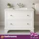 White Bathroom Vanity Unit With Marble Top Sink 2 Drawer Storage Classic 650mm
