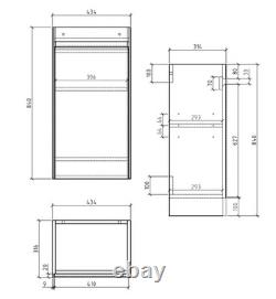 White Cloakroom Vanity Unit With Basin Floor Standing Soft Close Door 440mm