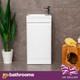 White Cloakroom Vanity Unit With Basin Floor Standing Soft Close Door 550mm
