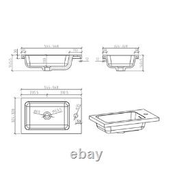 White Cloakroom Vanity Unit With Basin Floor Standing Soft Close Door 550mm
