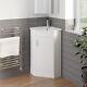 White Corner Vanity Unit With Basin 585mm Single Door Contemporary Bathroom