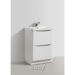 White Free Standing Bathroom Vanity Unit W600mm (Includes basin) GBFSC594