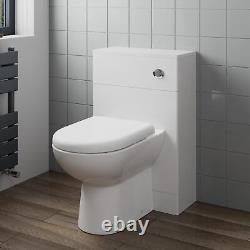 White Gloss Back to Wall Toilet Unit Only 500mm Modern Bathroom Storage