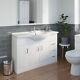 White Gloss Freestanding Vanity Unit With Basin 1200mm Bathroom Contemporary