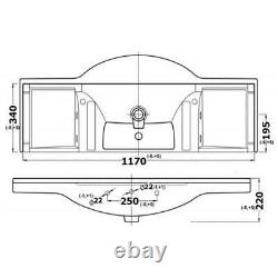 White Gloss Freestanding Vanity Unit with Basin 1200mm Bathroom Contemporary