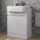 White Gloss Freestanding Vanity Unit With Basin 620mm Modern Bathroom Storage