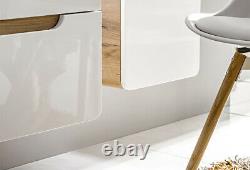 White Gloss Oak Bathroom 600 Vanity Unit Sink Wall Hung Cabinet Counter Top Arub