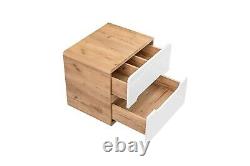 White Gloss Oak Bathroom 600 Vanity Unit Sink Wall Hung Cabinet Counter Top Arub