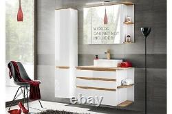 White Gloss Oak Bathroom Set Vanity Sink Counter Basin Wall Hung Tall Unit Plat