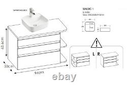 White Gloss Oak Bathroom Set Vanity Sink Counter Basin Wall Hung Tall Unit Plat