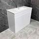 White Gloss Vanity Unit With Large Ceramic Basin Sink 900 Or 1000mm Emily Square