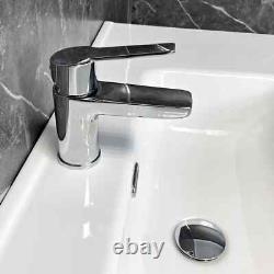 White Gloss Vanity Unit with Large Ceramic Basin Sink 900 or 1000mm Emily Square