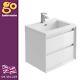 White Gloss Wall Hung Bathroom Sink Vanity Unit With White Sink Wash Basin 600mm