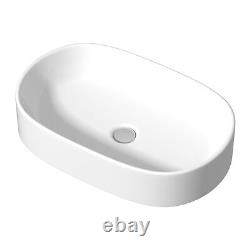 White Gloss Wall Hung Countertop Vanity Unit Lorient White Basin 800mm Modern